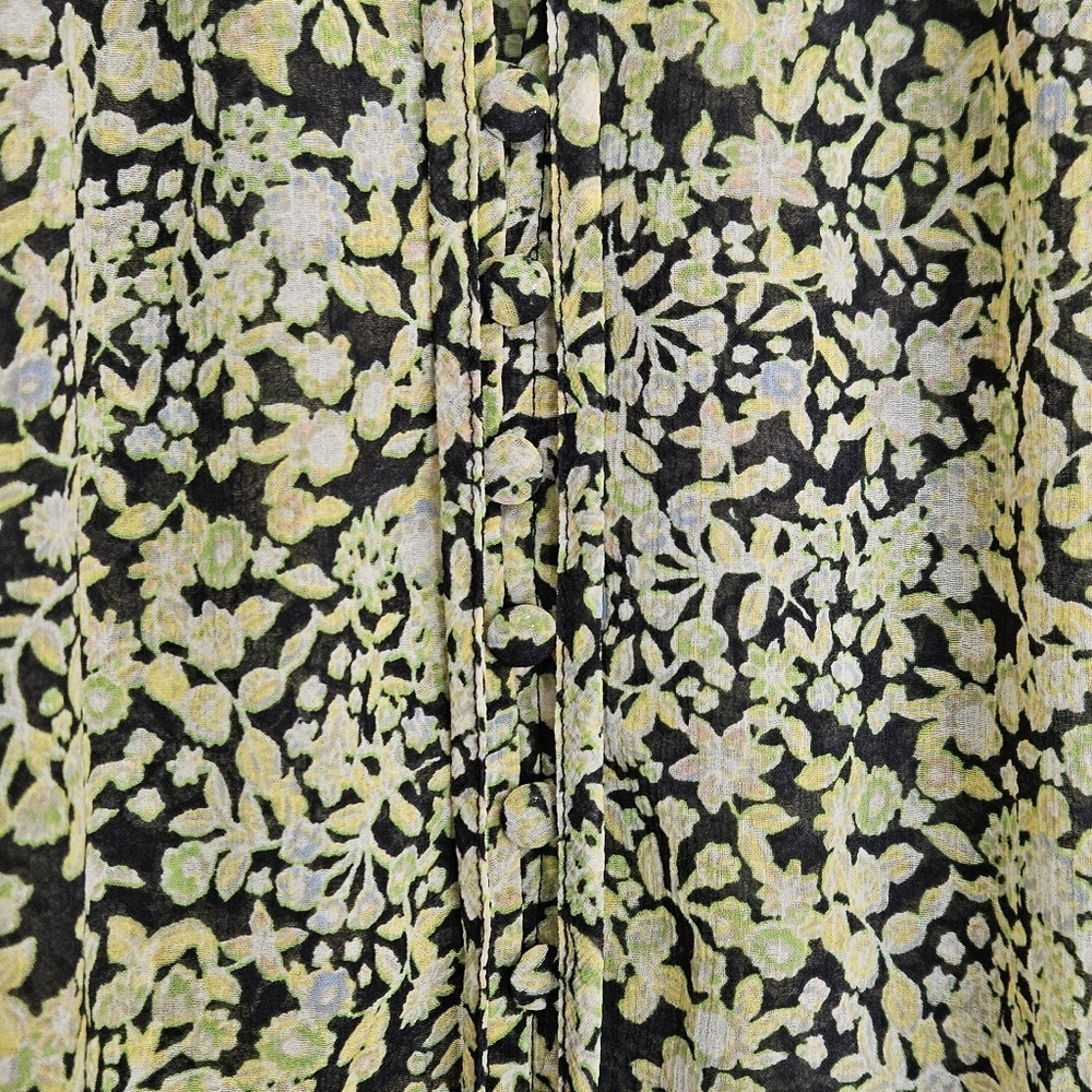 Free People Lela Floral Smocked Ruffle Blouse Floral XS - Picture 8 of 12